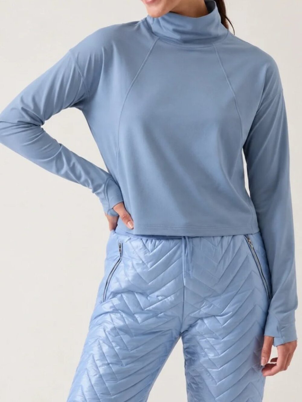 Athleta Whistler Mock Neck Pullover Top
